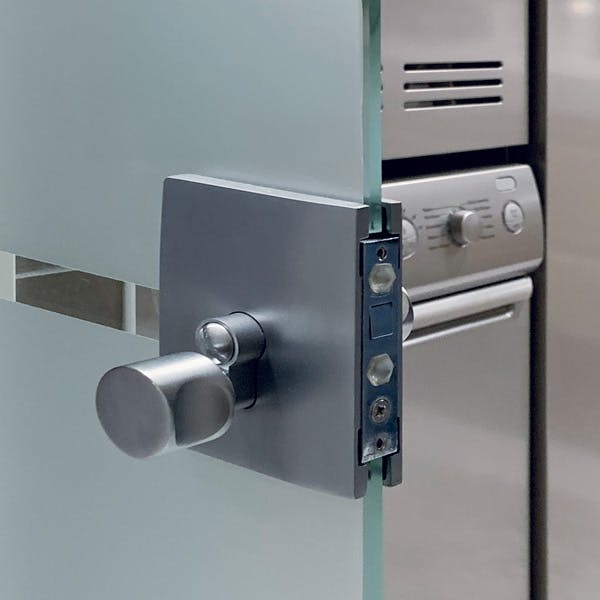 L6 Protruding lock for glass doors stainless steel