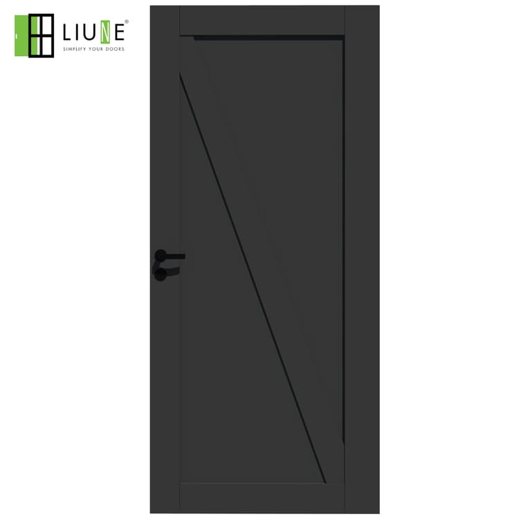 CITY | BLACK DOOR WITH DIAGONAL WOOD