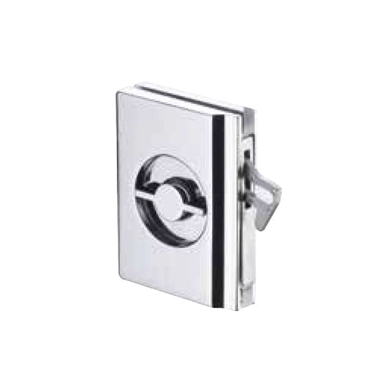 L5 Recessed lock for glass doors chrome