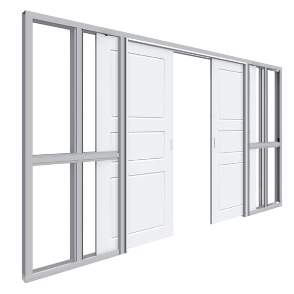 Classic | D4 White milled mirror door